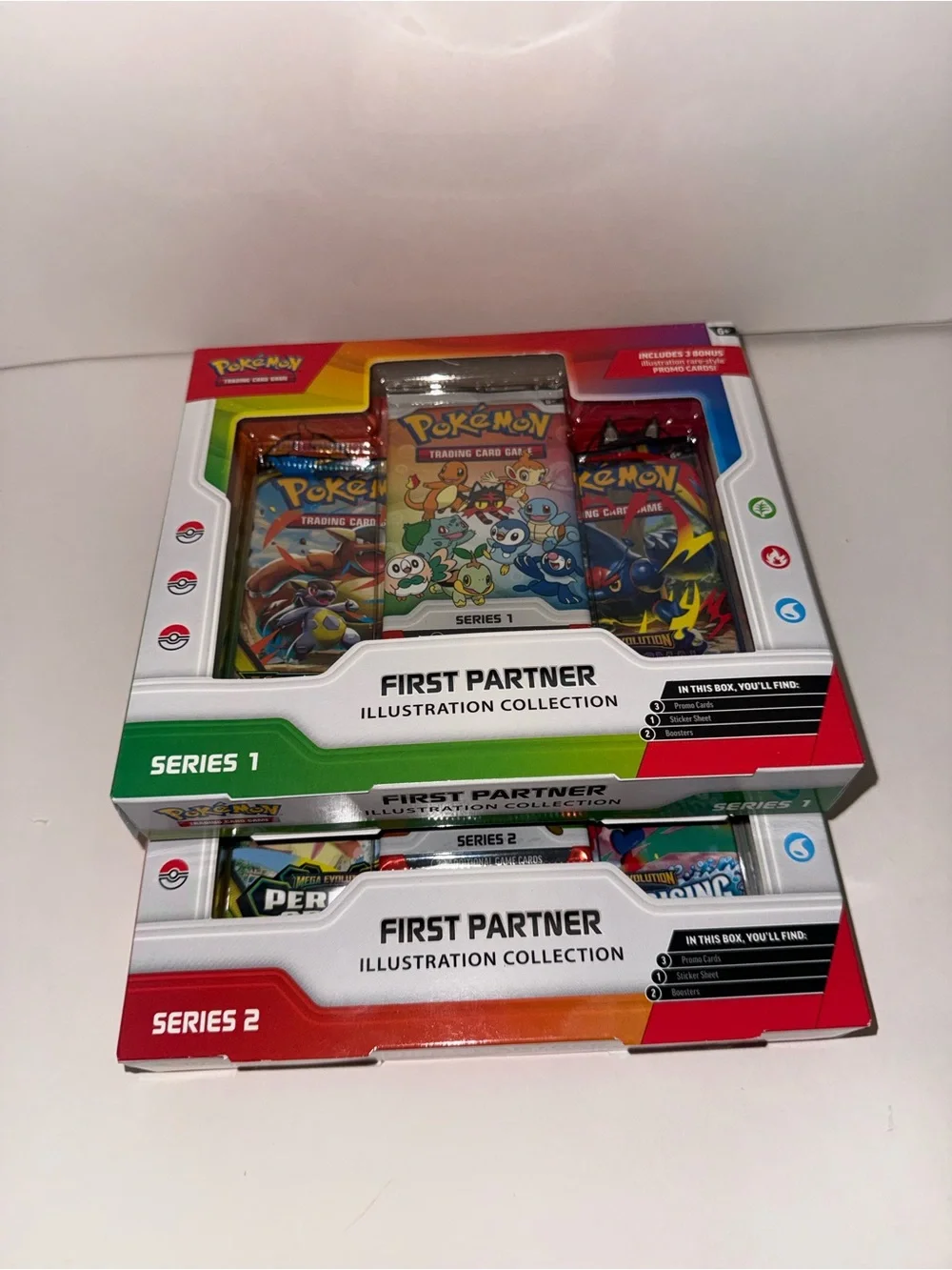 Pokemon TCG First Partner Illustration  Collection Series 1 and 2 Sealed Set